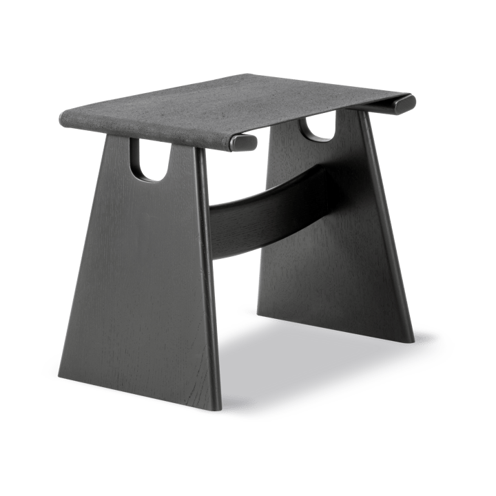Seto stool - Black canvas-black lacquered oak - Fredericia Furniture