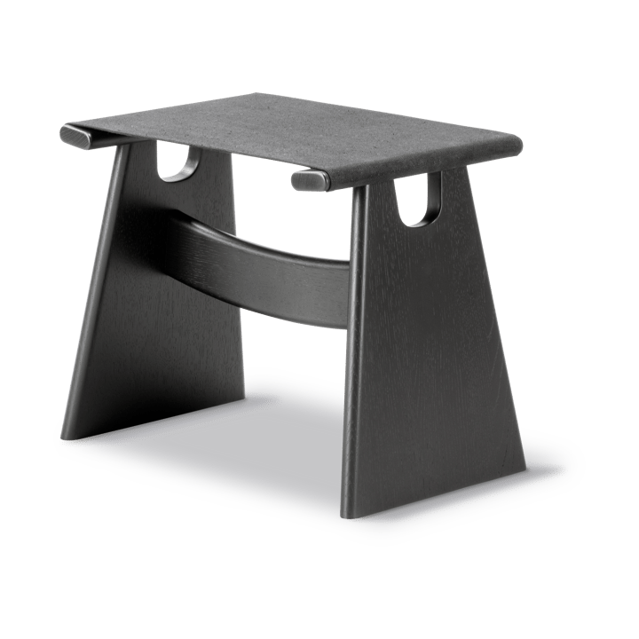 Seto stool, Black canvas-black lacquered oak Fredericia Furniture