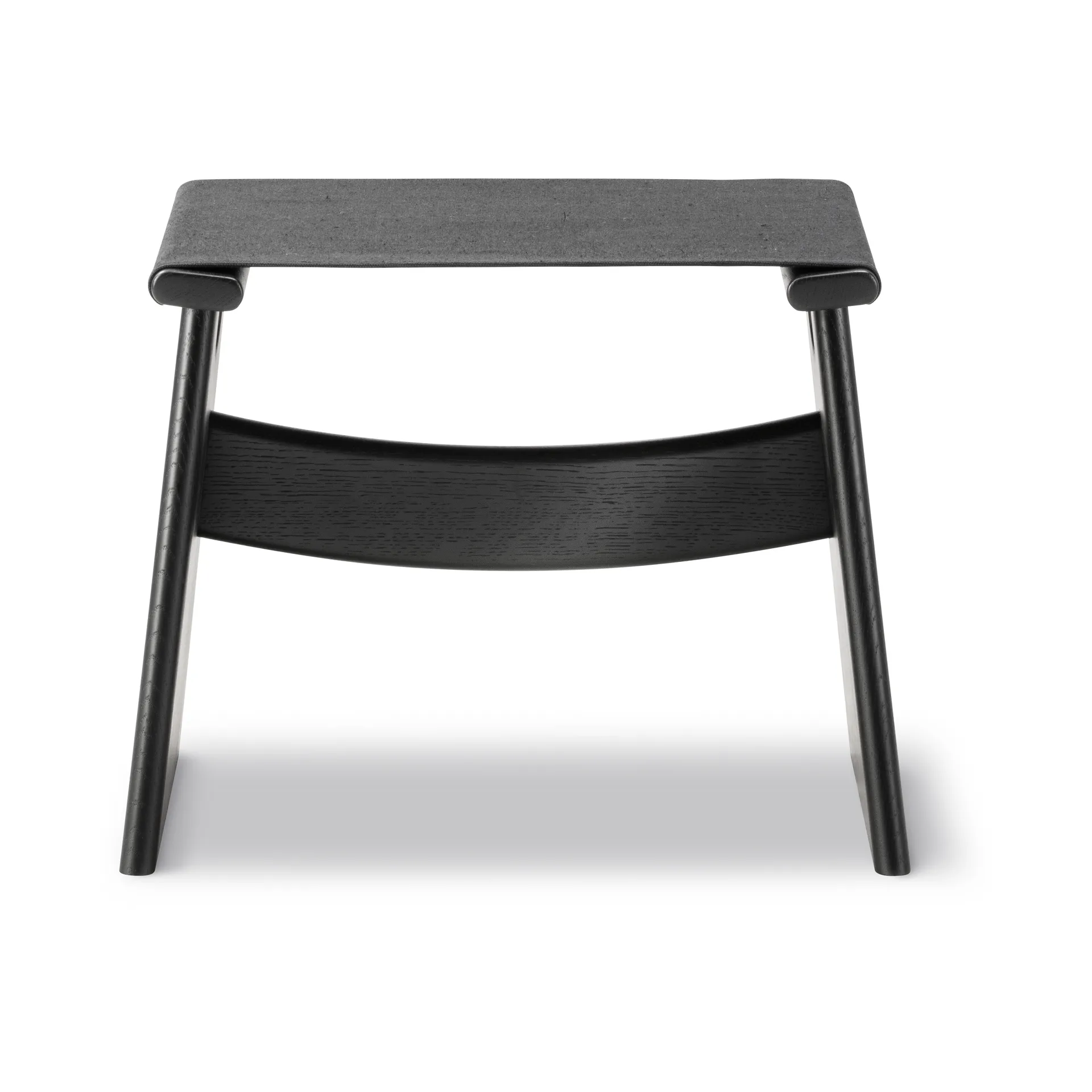 Seto stool, Black canvas-black lacquered oak Fredericia Furniture