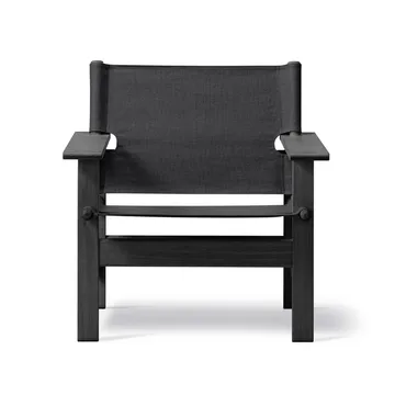 The Canvas Chair armchair - Canvas black-black lacquered oak - Fredericia Furniture