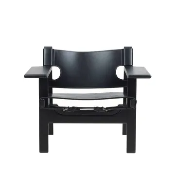 The Spanish armchair - Leather black-black lacquered oak - Fredericia Furniture
