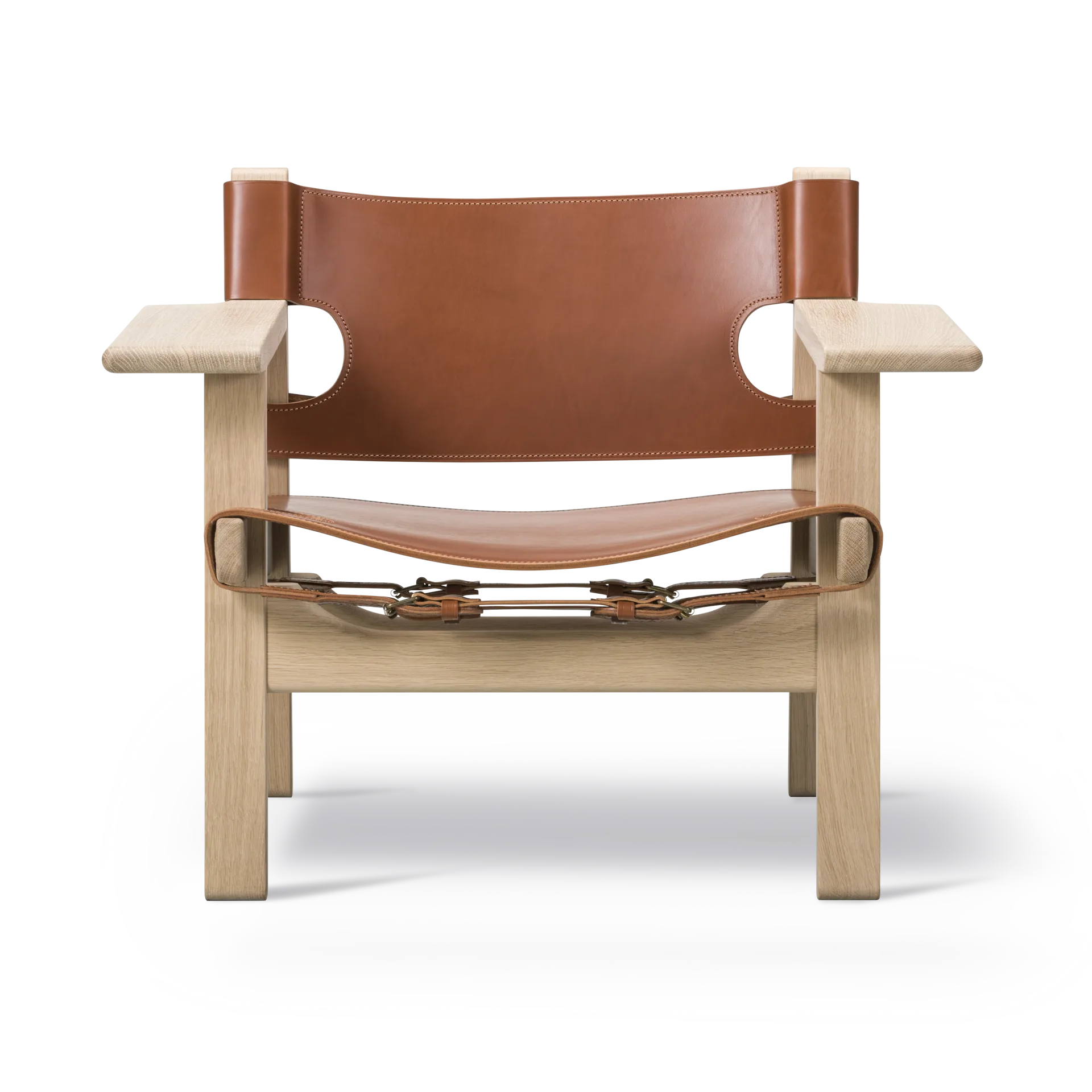The Spanish armchair, Leather cognac-light oiled oak Fredericia Furniture