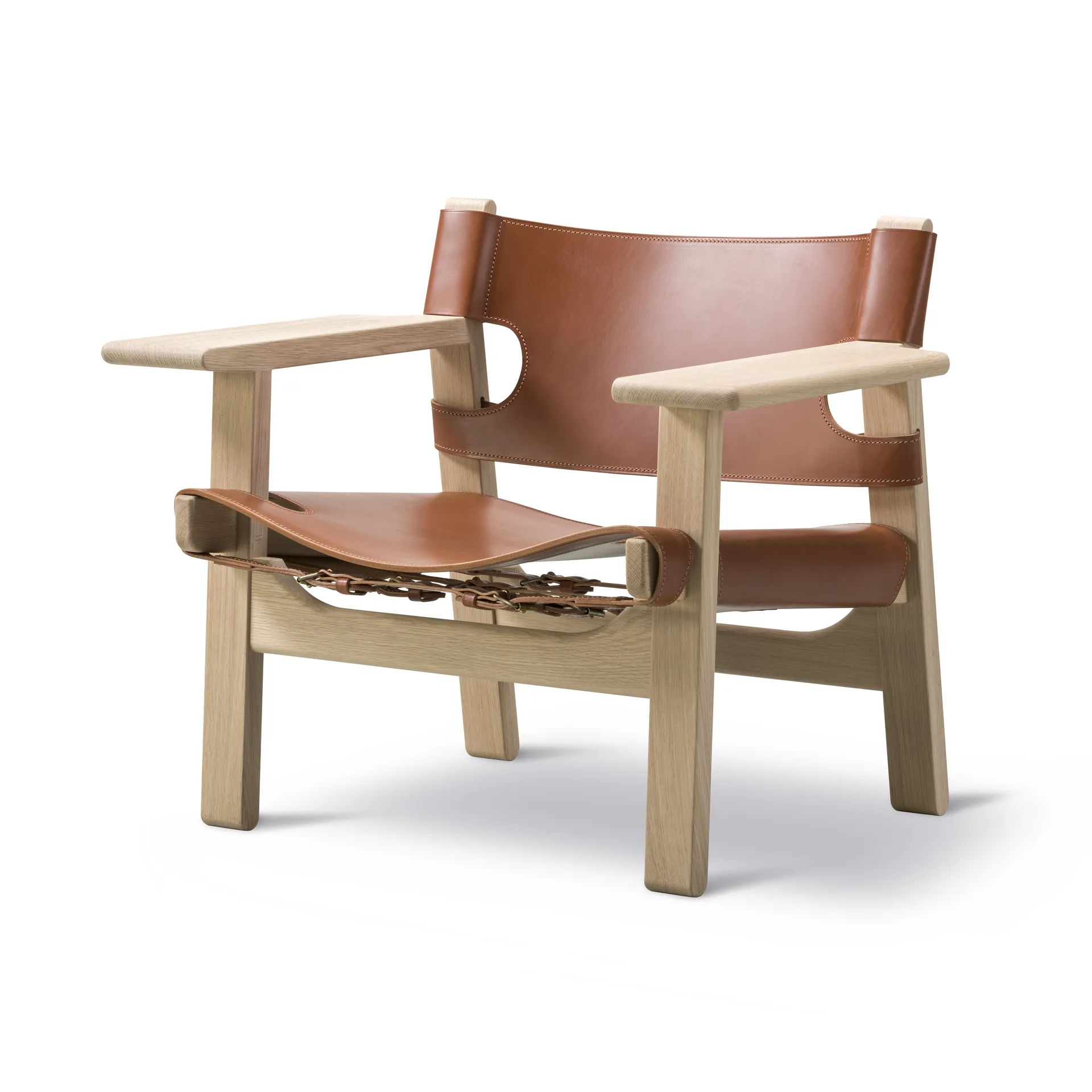 The Spanish armchair, Leather cognac-light oiled oak Fredericia Furniture