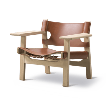 The Spanish armchair - Leather cognac-light oiled oak - Fredericia Furniture