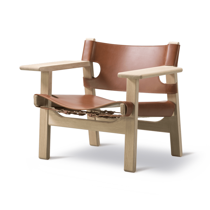 The Spanish armchair, Leather cognac-light oiled oak Fredericia Furniture