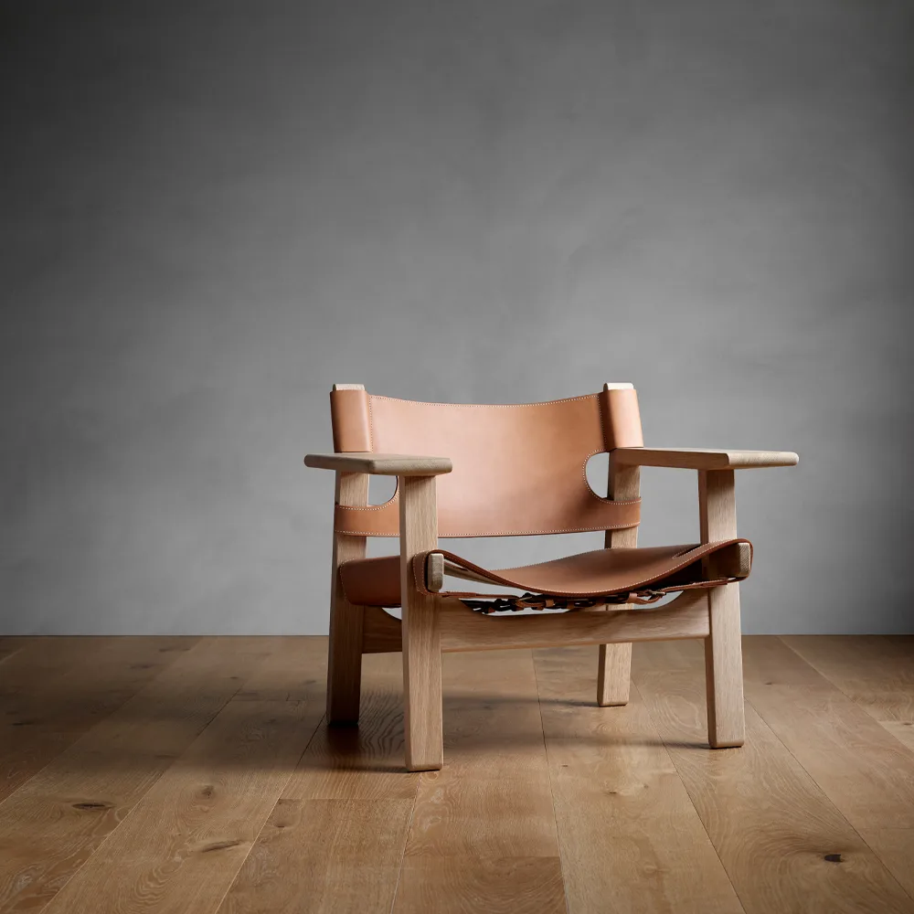 The Spanish armchair, Leather cognac-oiled oak Fredericia Furniture