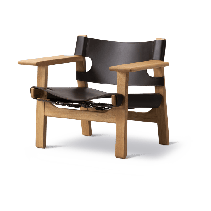 The Spanish armchair - Leather dark brown-oiled oak - Fredericia Furniture
