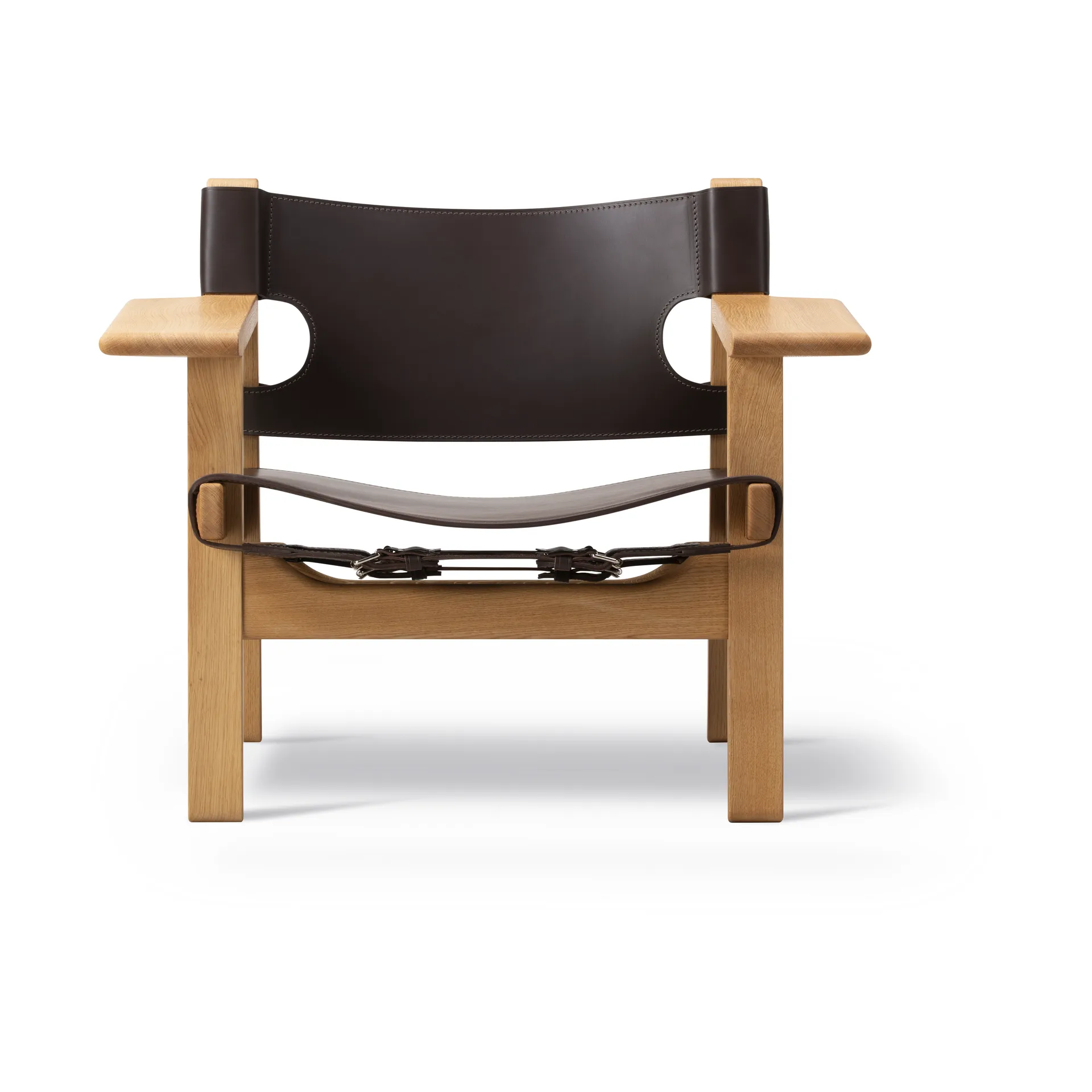 The Spanish armchair, Leather dark brown-oiled oak Fredericia Furniture
