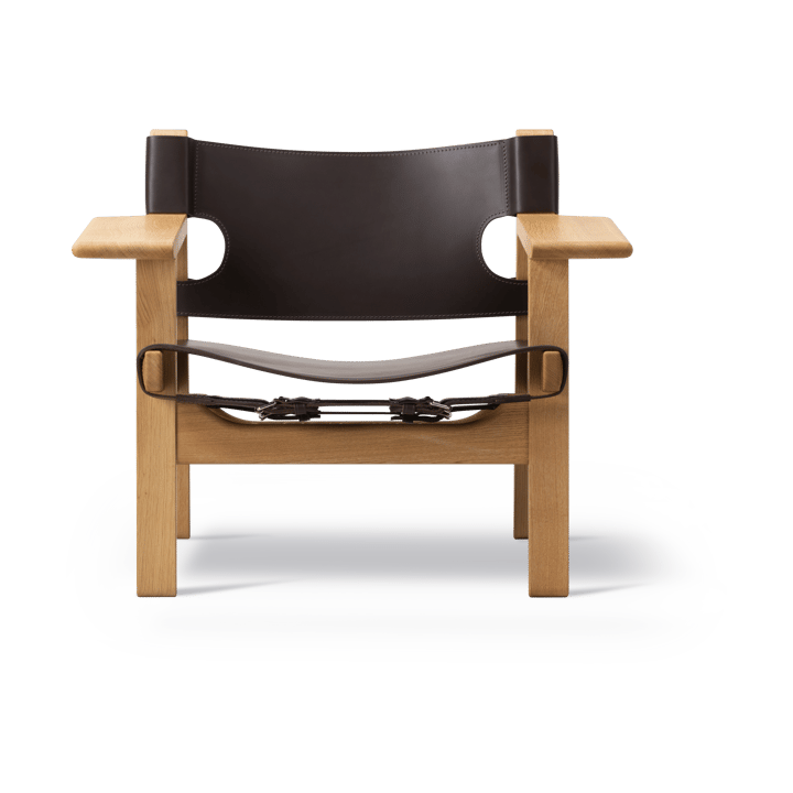 The Spanish armchair, Leather dark brown-oiled oak Fredericia Furniture