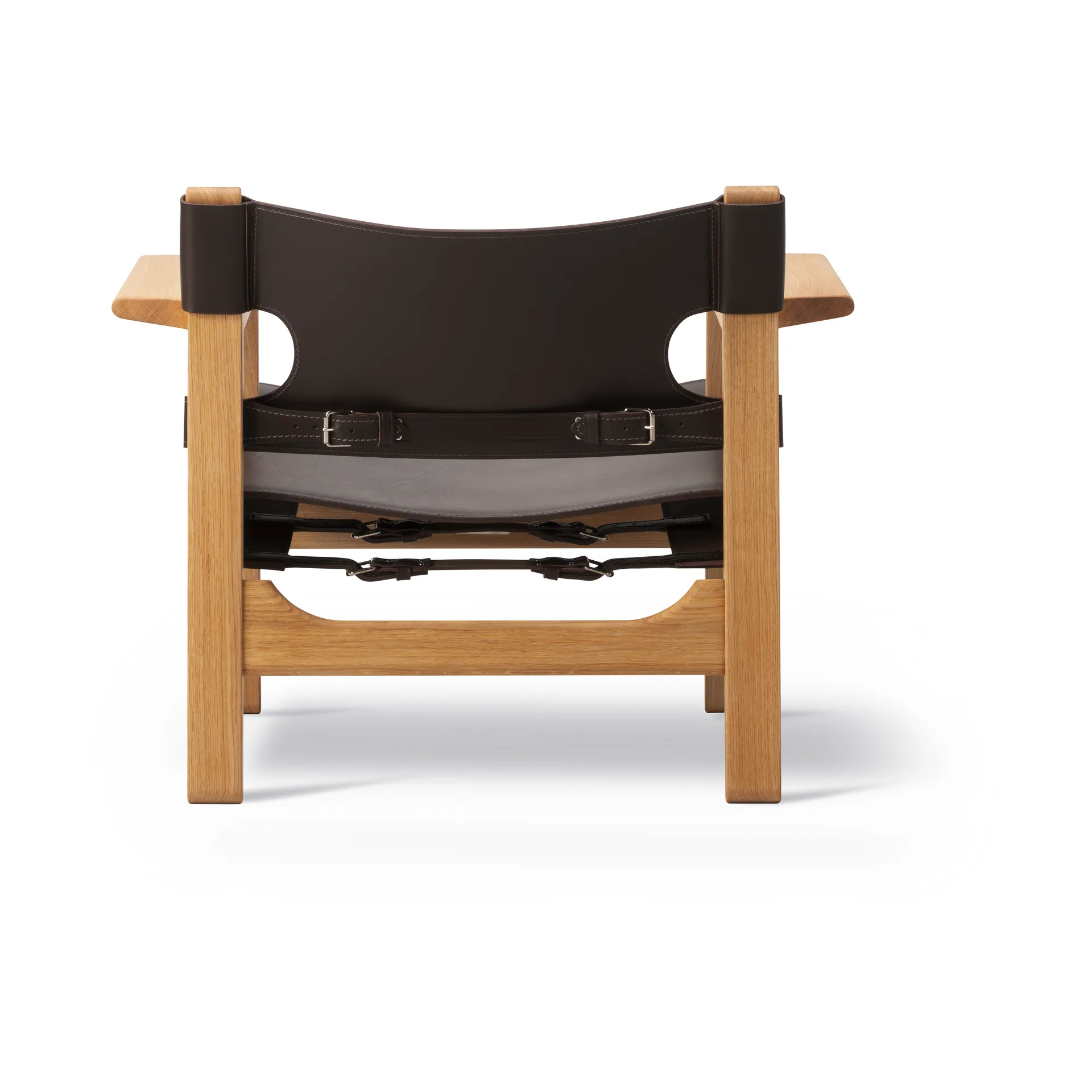The Spanish armchair, Leather dark brown-oiled oak Fredericia Furniture