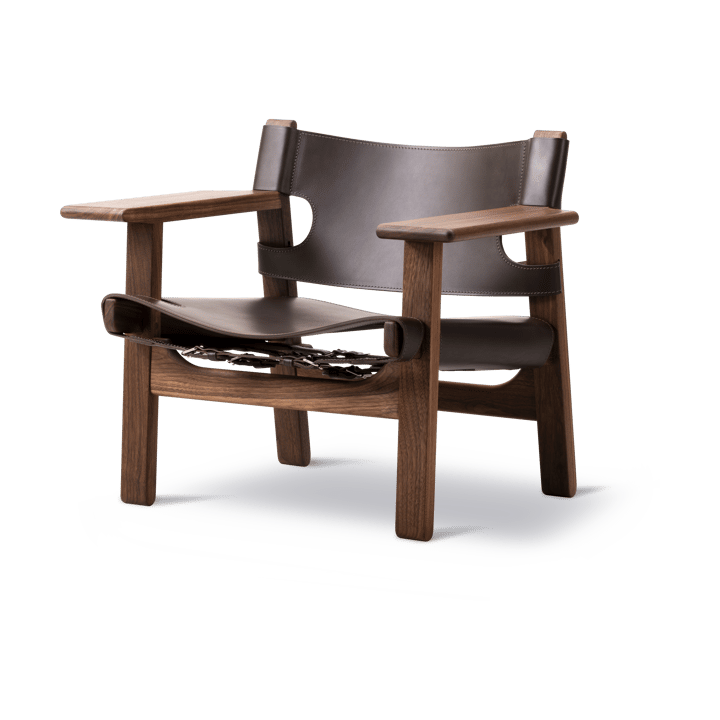 The Spanish armchair - Leather dark brown-oiled walnut - Fredericia Furniture