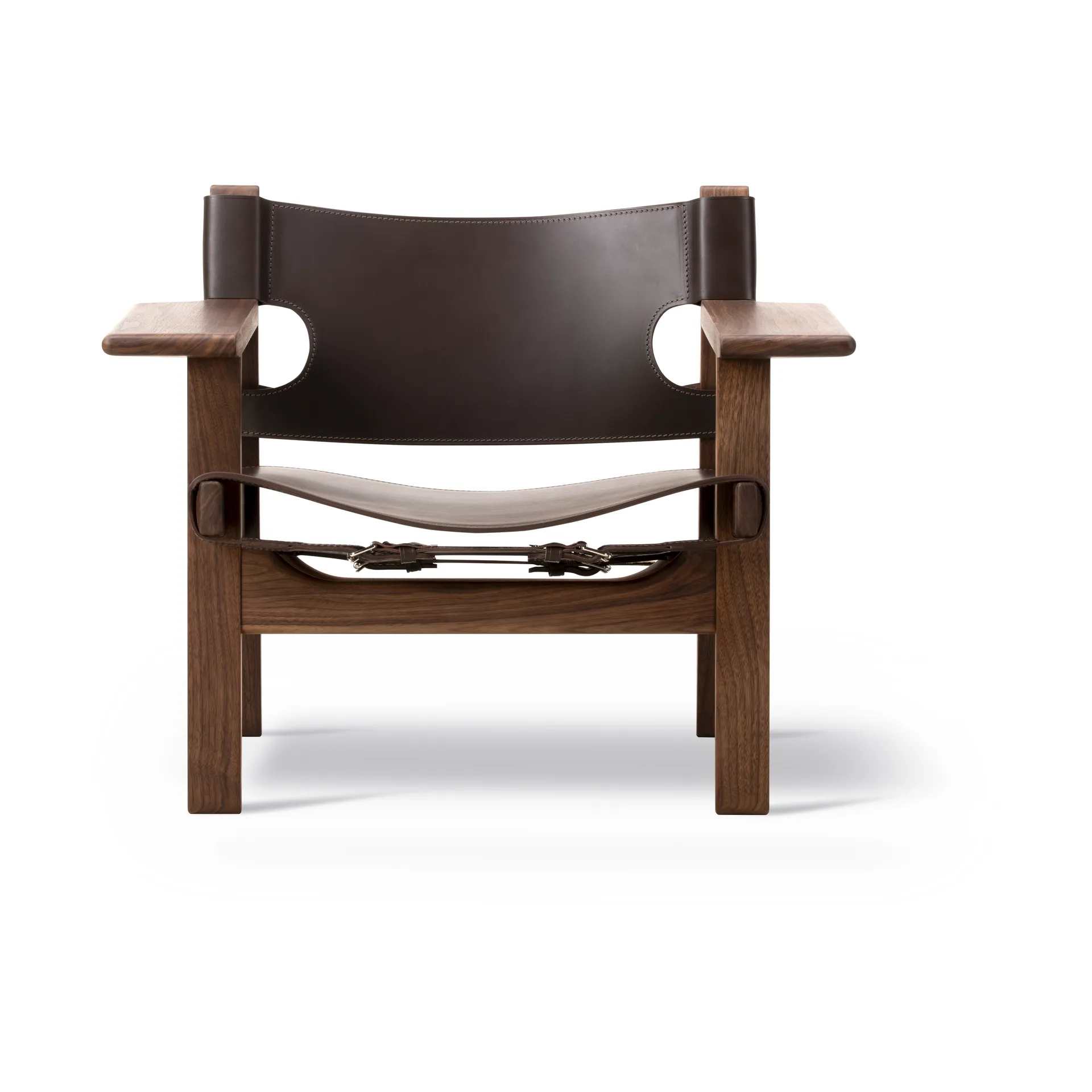 The Spanish armchair, Leather dark brown-oiled walnut Fredericia Furniture