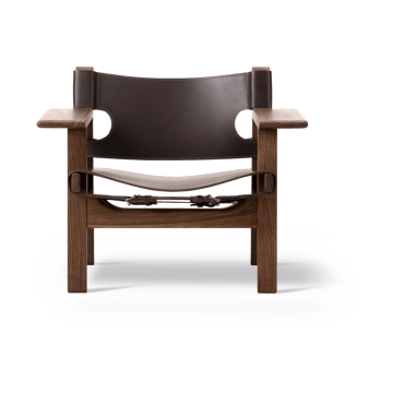 The Spanish armchair - Leather dark brown-oiled walnut - Fredericia Furniture