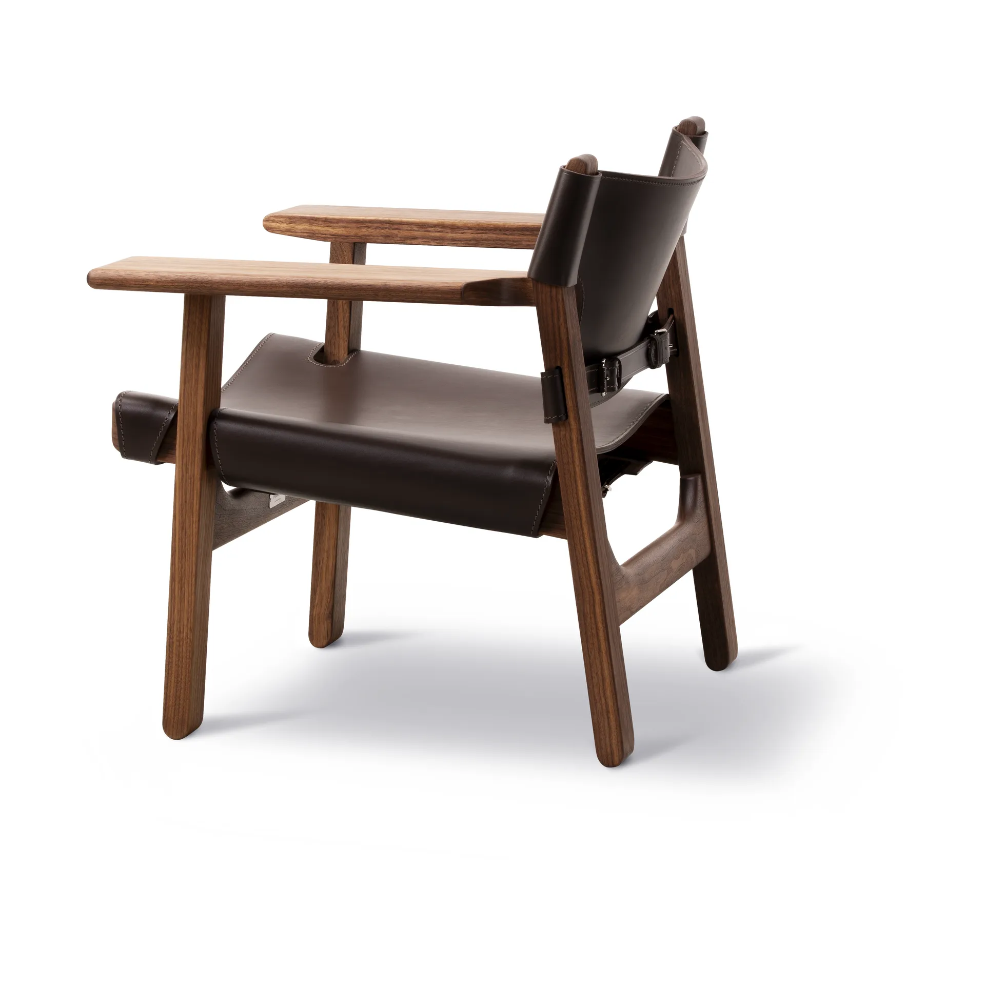 The Spanish armchair, Leather dark brown-oiled walnut Fredericia Furniture