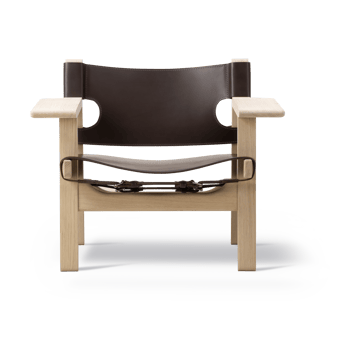 The Spanish armchair - Leather dark brown - soap-treated oak - Fredericia Furniture