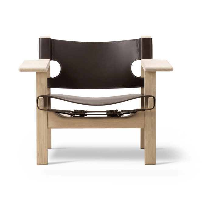 The Spanish armchair, Leather dark brown - soap-treated oak Fredericia Furniture