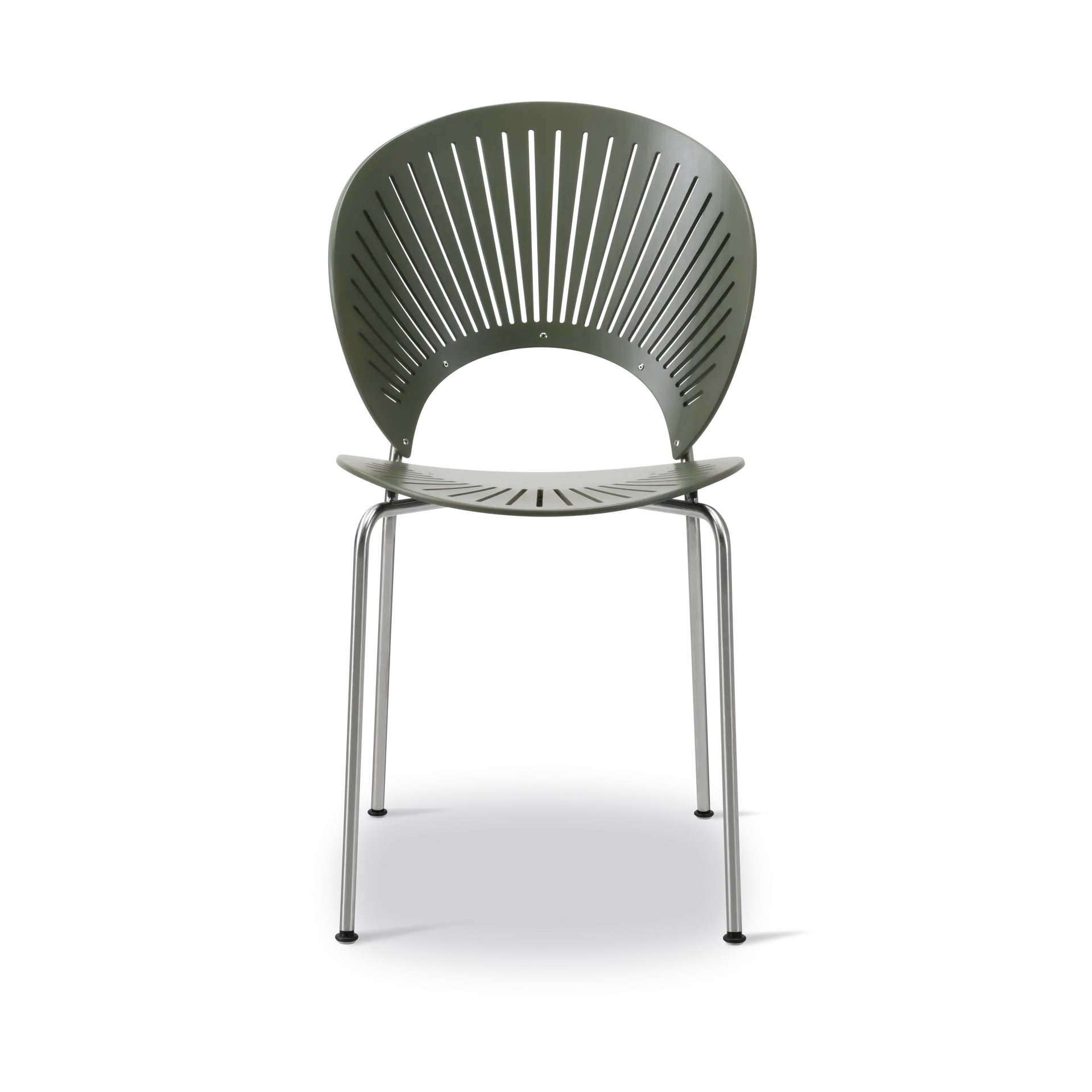 Trinidad 3398 chair, Khaki green-chrome Fredericia Furniture