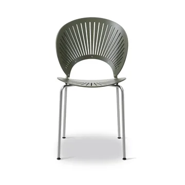 Trinidad 3398 chair - Khaki green-chrome - Fredericia Furniture