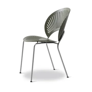 Trinidad 3398 chair - Khaki green-chrome - Fredericia Furniture