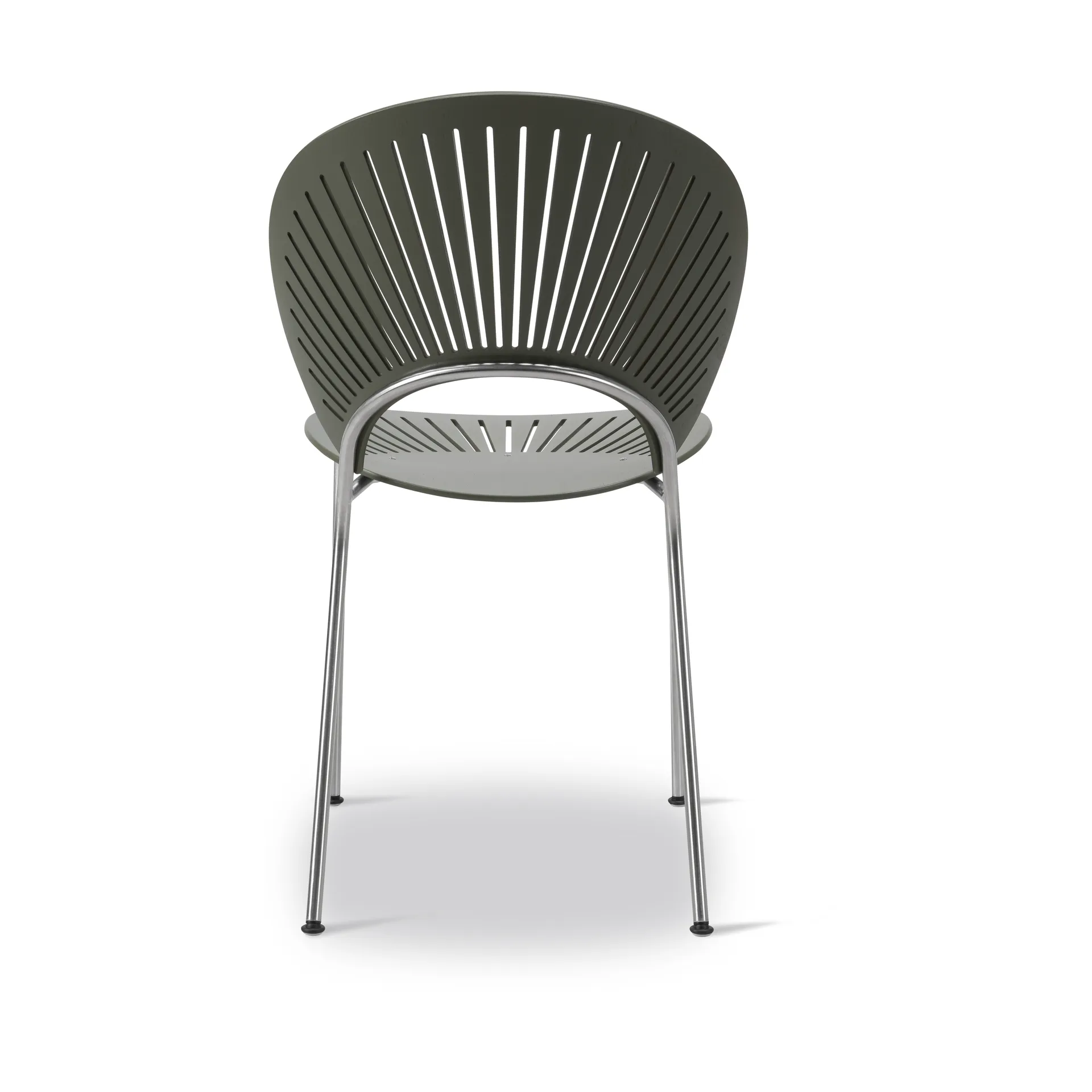 Trinidad 3398 chair, Khaki green-chrome Fredericia Furniture