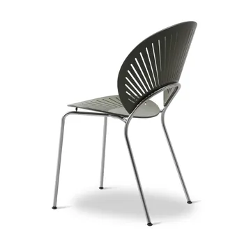 Trinidad 3398 chair - Khaki green-chrome - Fredericia Furniture