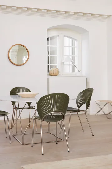 Trinidad 3398 chair - Khaki green-chrome - Fredericia Furniture