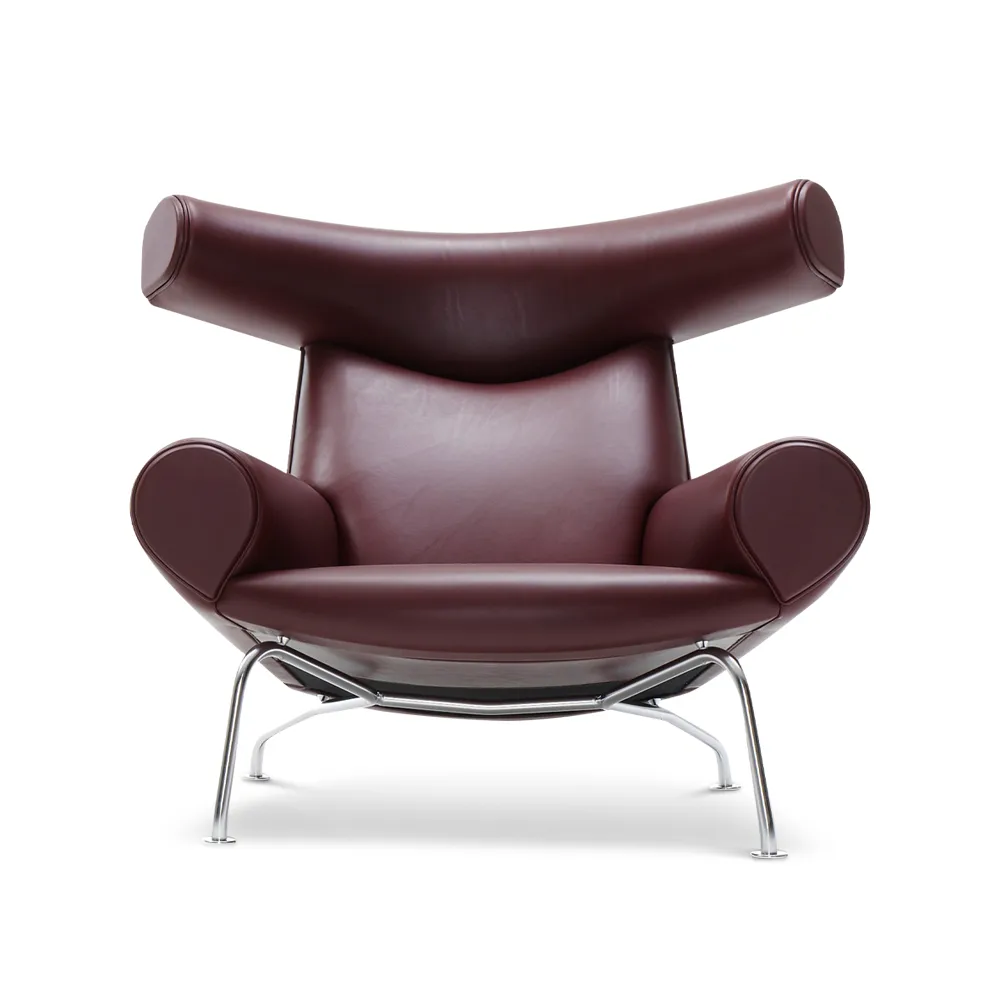 Fredericia Furniture Wegner Ox armchair Leather max 93-chrome