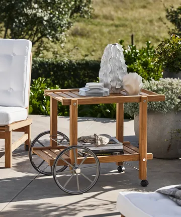 14 serving cart - Teak - Fri Form