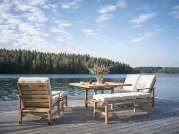 65 table - Teak, 128x120x68 cm - Fri Form