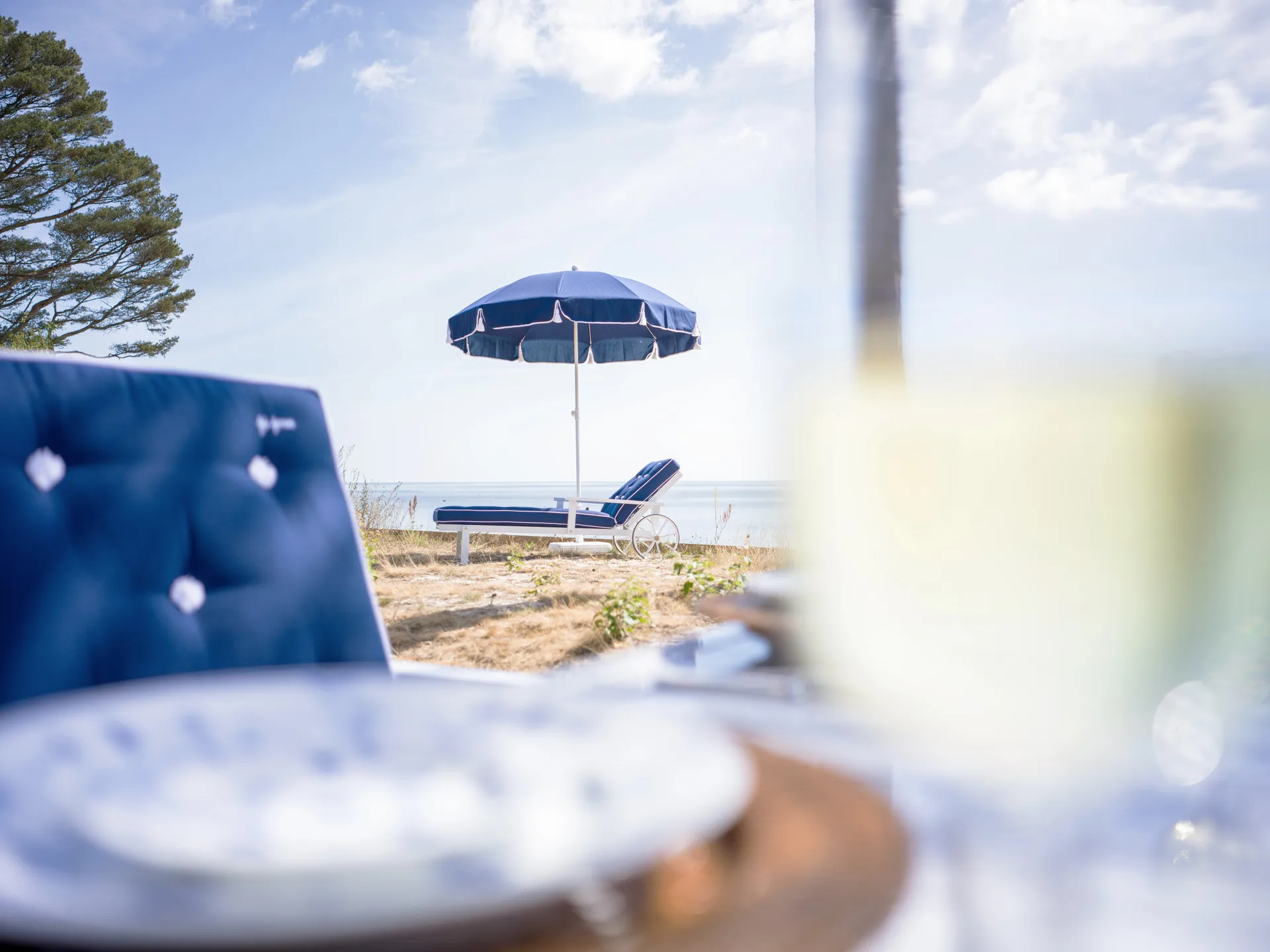 90 parasol, Navy blue, Ø220 cm Fri Form