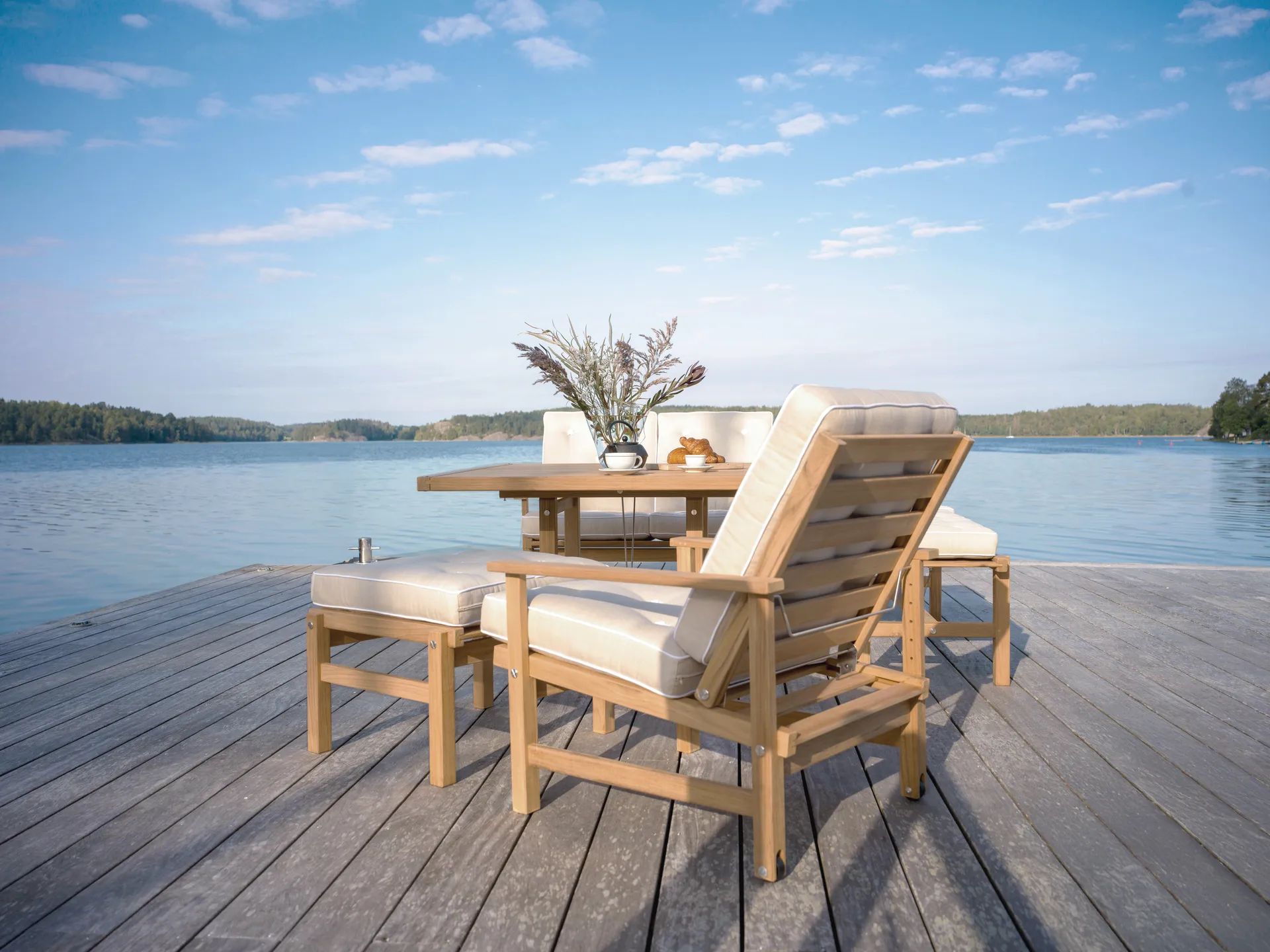 92 ottoman, Teak Fri Form