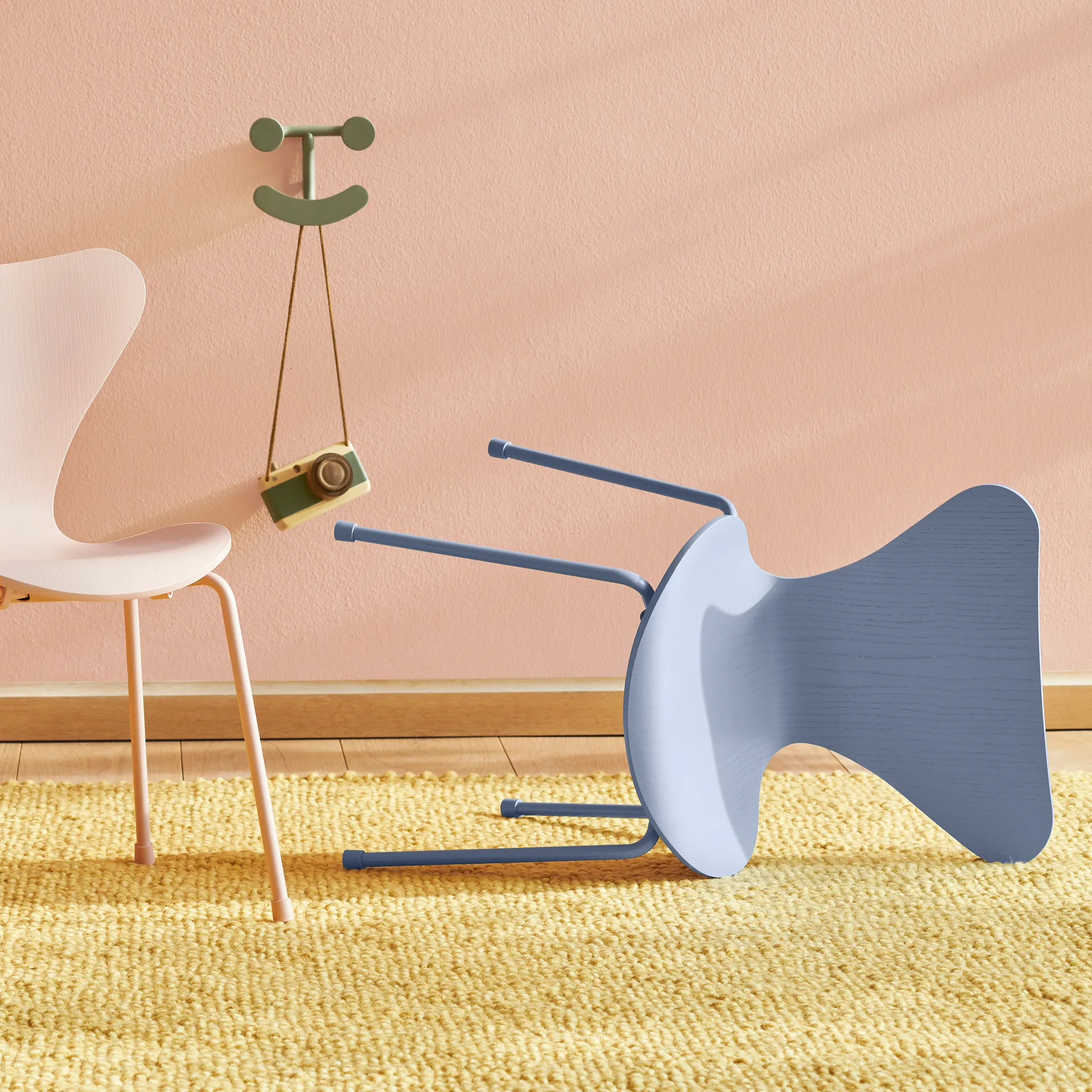 3177 Series 7 children's chair, Lavender blue Fritz Hansen
