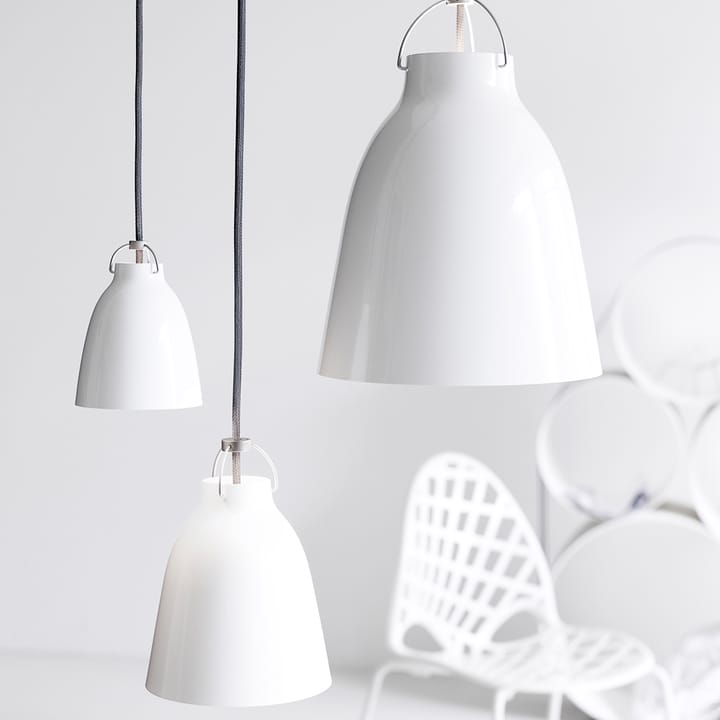 Caravaggio 1 Pendant - White smooth-grey textile cord - Fritz Hansen