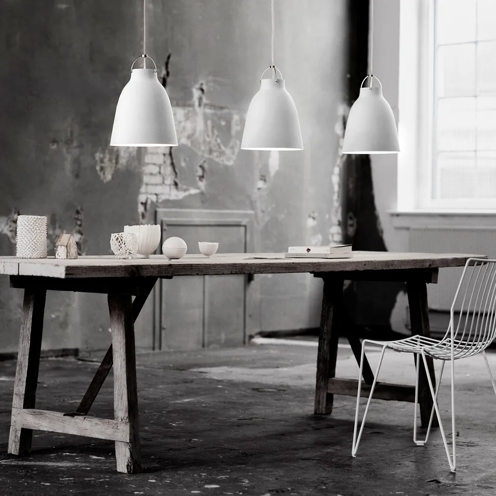 Caravaggio 2 pendant, Black smooth-red textile cord Fritz Hansen