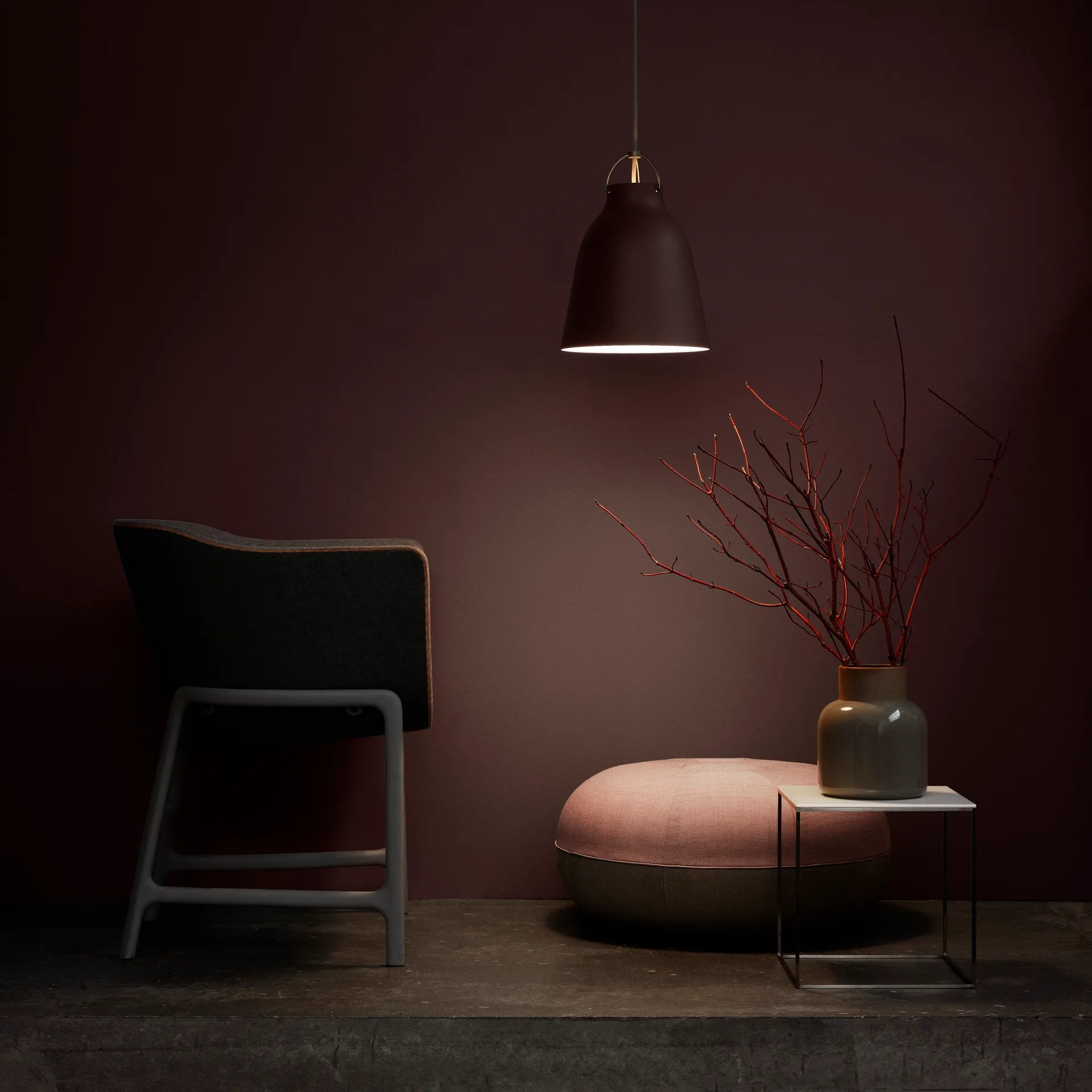 Caravaggio P2 pendant lamp matte, Dark sienna Fritz Hansen
