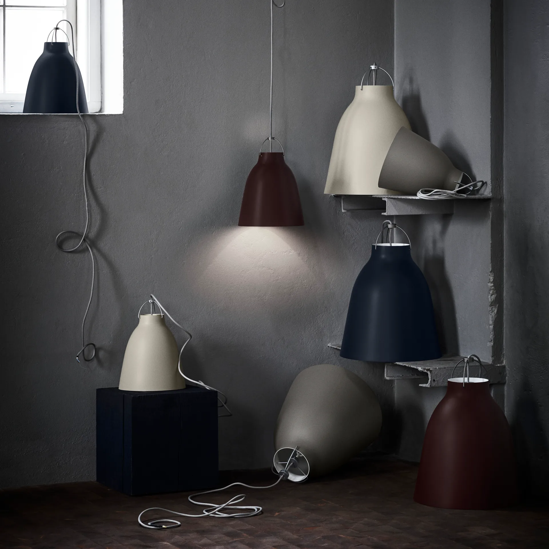 Caravaggio P2 pendant lamp matte, Dark sienna Fritz Hansen