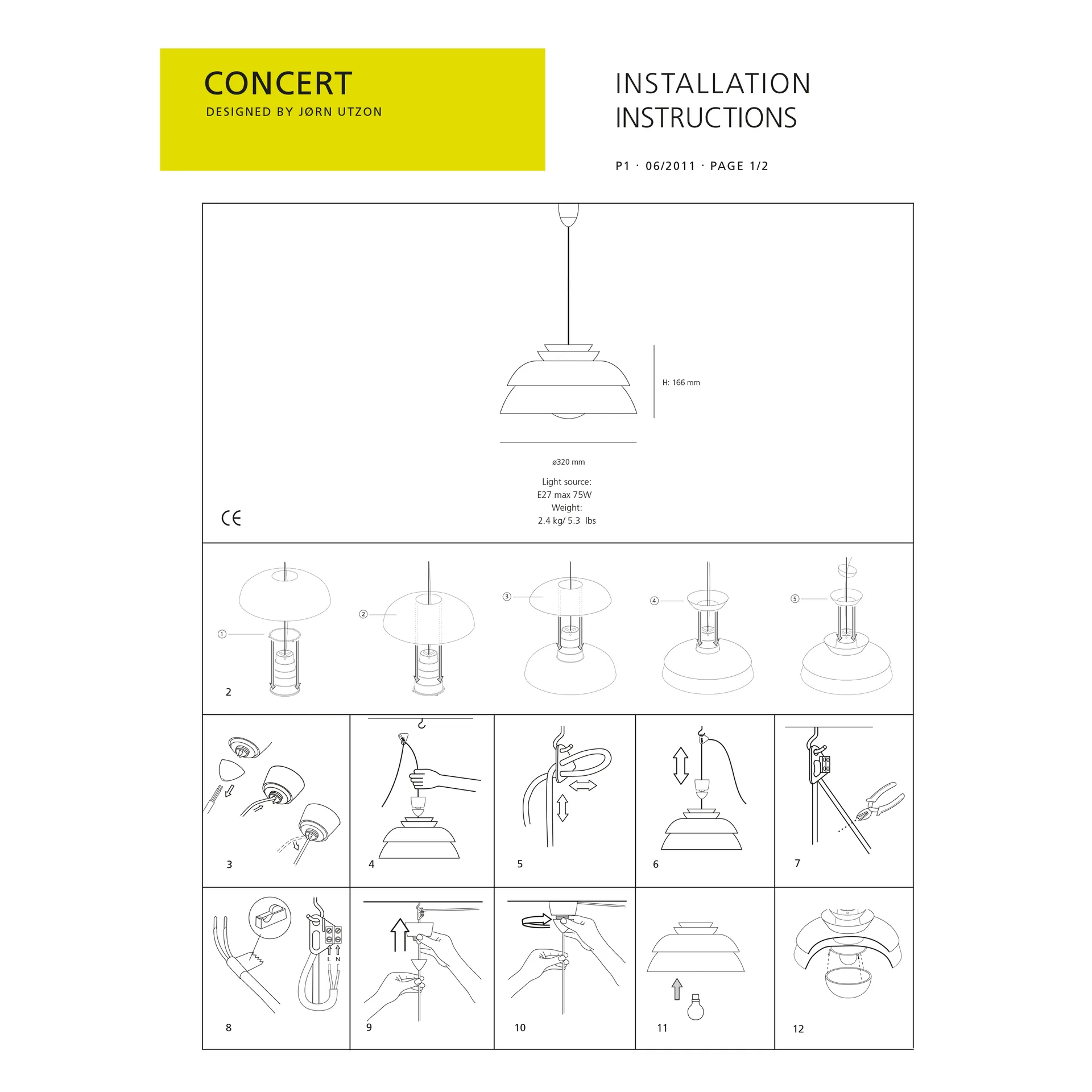 Concert pendant white, P1 Fritz Hansen