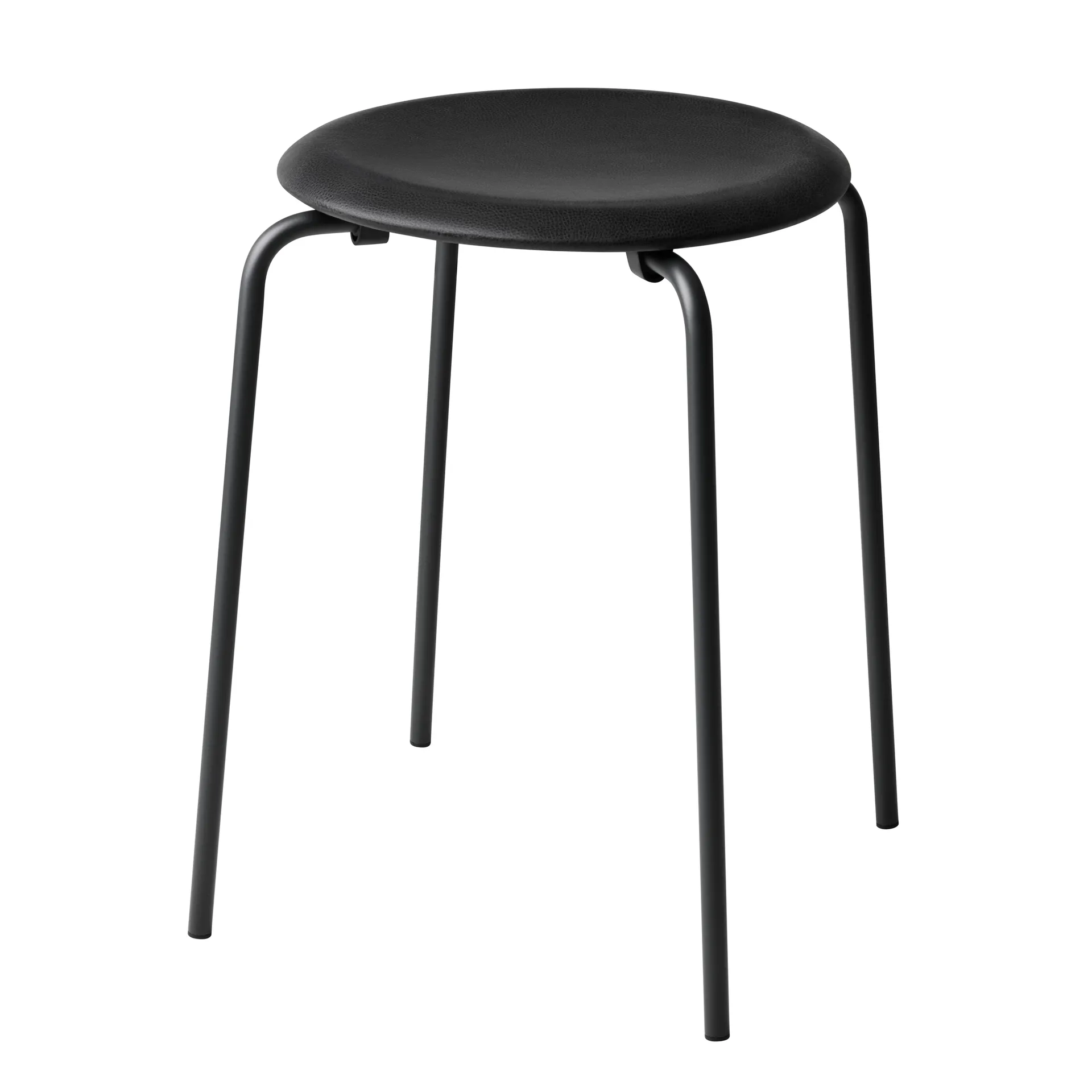 Dot stool leather, Cowboy black Fritz Hansen