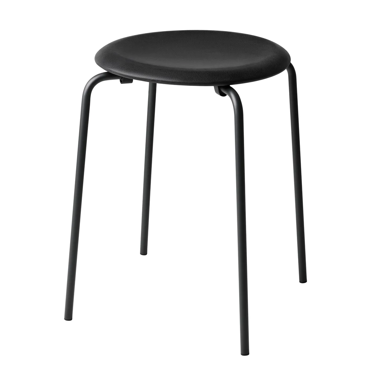 Fritz Hansen Dot stool leather Cowboy black | Scandinavian Design | Stools | Black