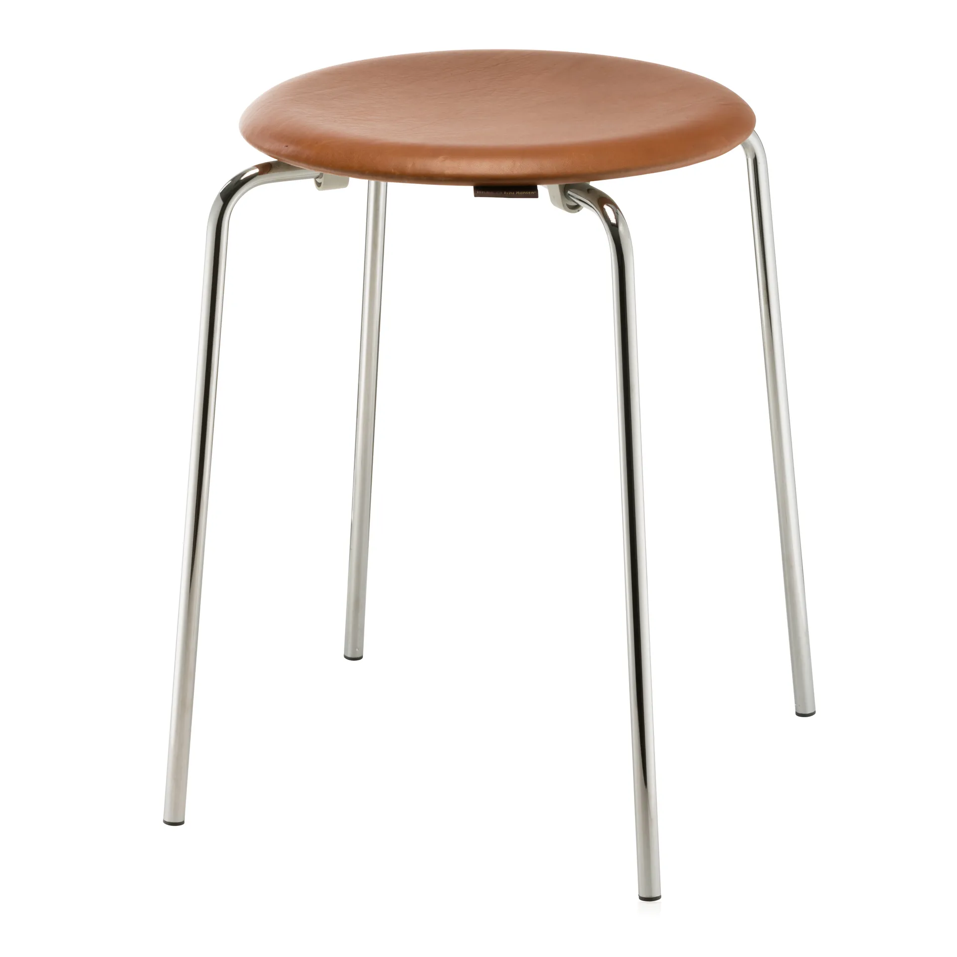 Dot stool leather, Walnut Fritz Hansen