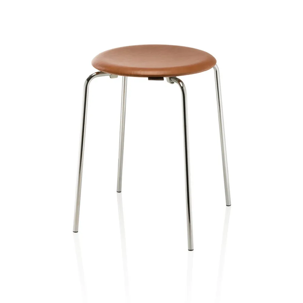 Dot stool leather, Wild leather walnut Fritz Hansen