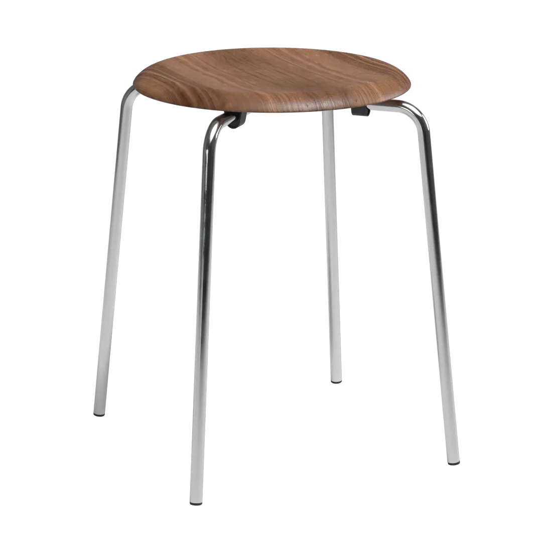 Dot stool, Walnut-chrome Fritz Hansen