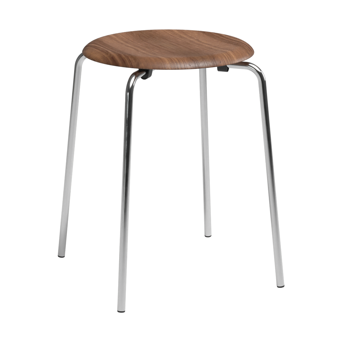 Fritz Hansen Dot stool Walnut-chrome | Scandinavian Design | Stools | Brown