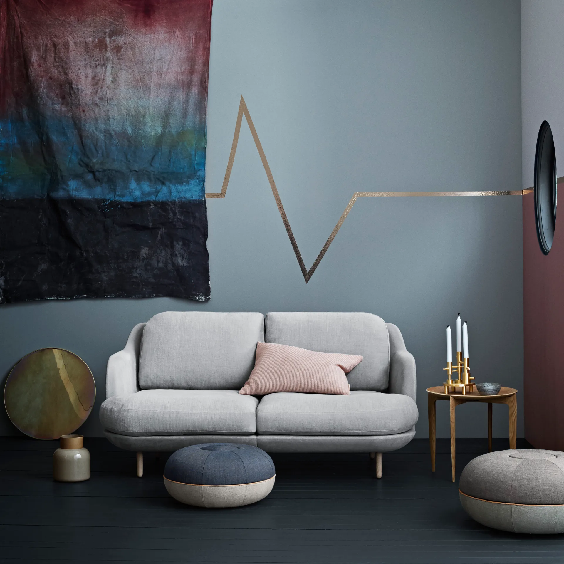 Foldable Tray Table Ø 45 cm, Oak Fritz Hansen