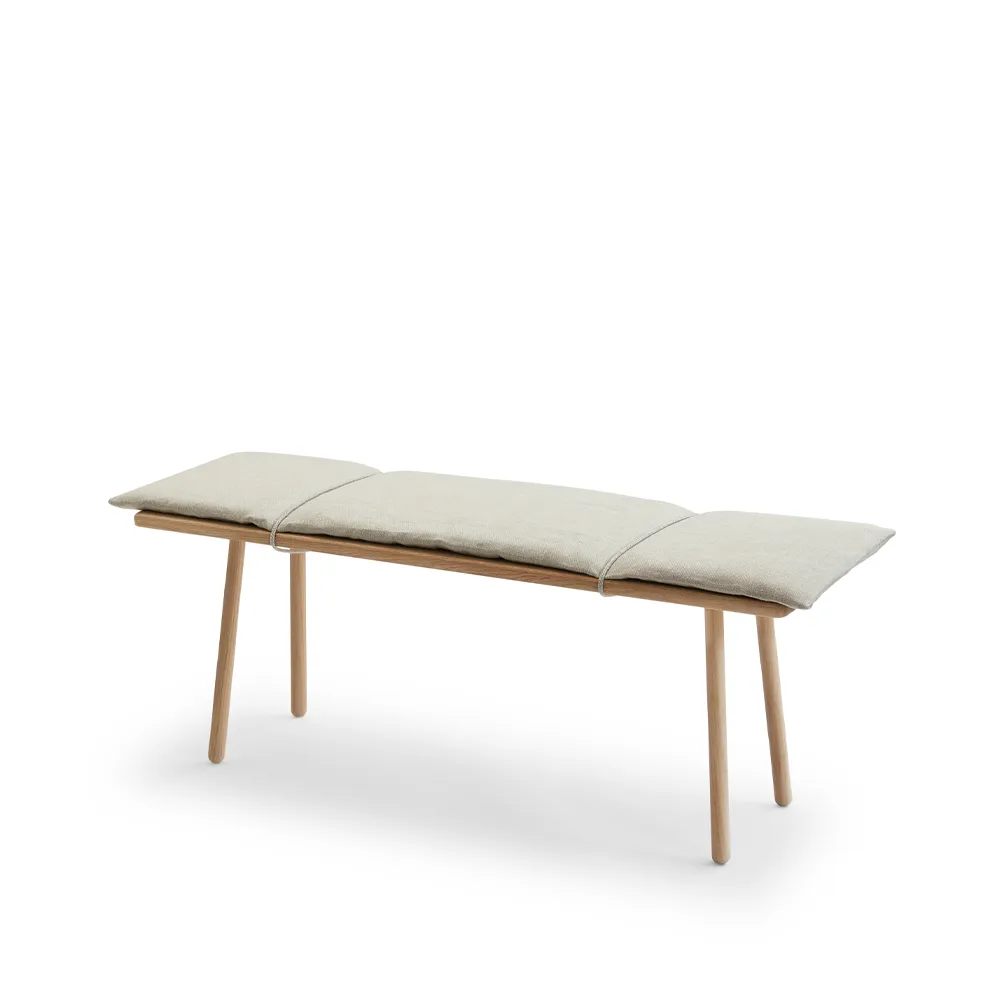 Georg bench, Untreated oak-incl. beige seat cushion Fritz Hansen
