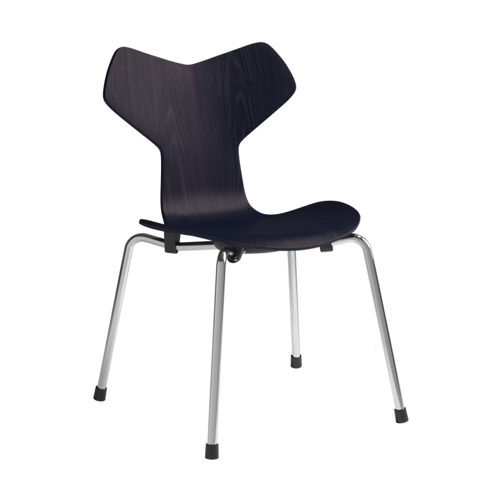 Grand Prix children's chair - Midnight blue painted ash-chrome - Fritz Hansen