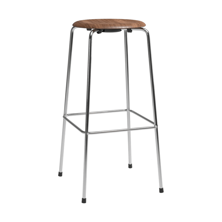 High Dot bar stool - Walnut-chrome - Fritz Hansen