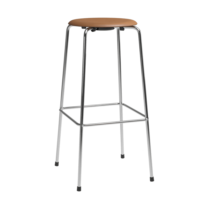 High Dot bar stool - Wild leather walnut-chrome - Fritz Hansen