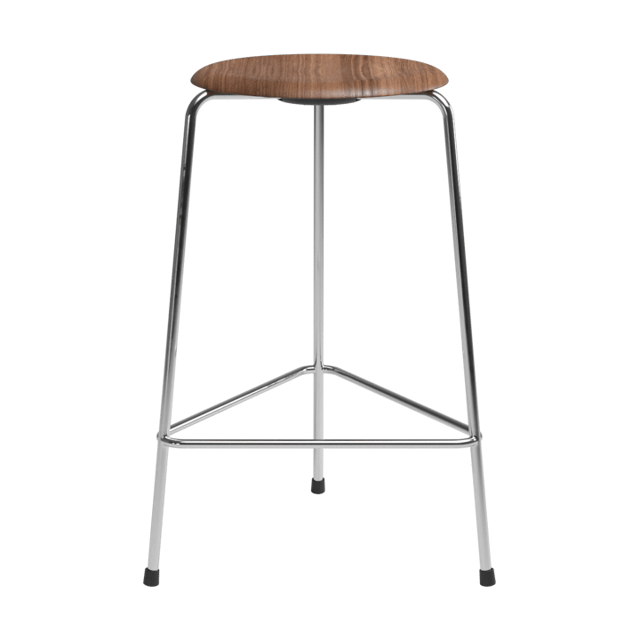 High Dot counter stool 3 legs - Walnut-chrome - Fritz Hansen