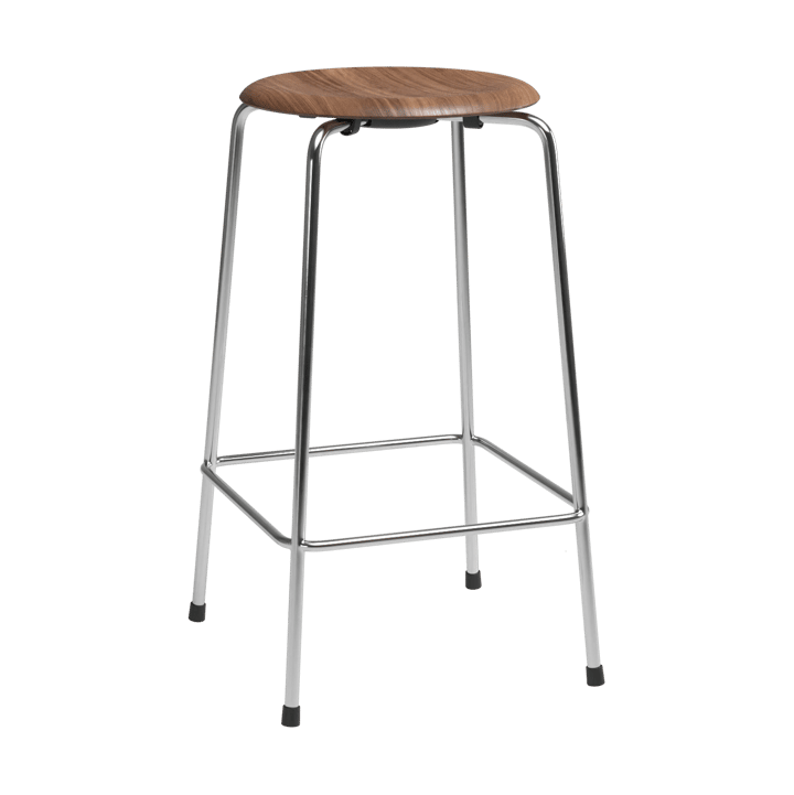 High Dot counter stool 4 legs - Walnut-chrome - Fritz Hansen